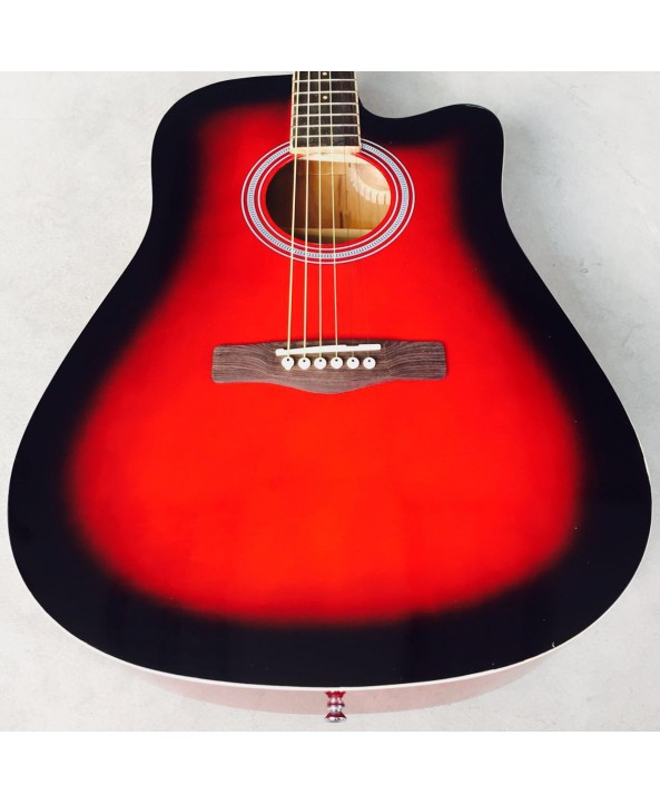 AXE ACOUSTIC GUITAR RED W/CUTAWAY
